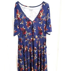 Torrid Navy Floral Midi Dress